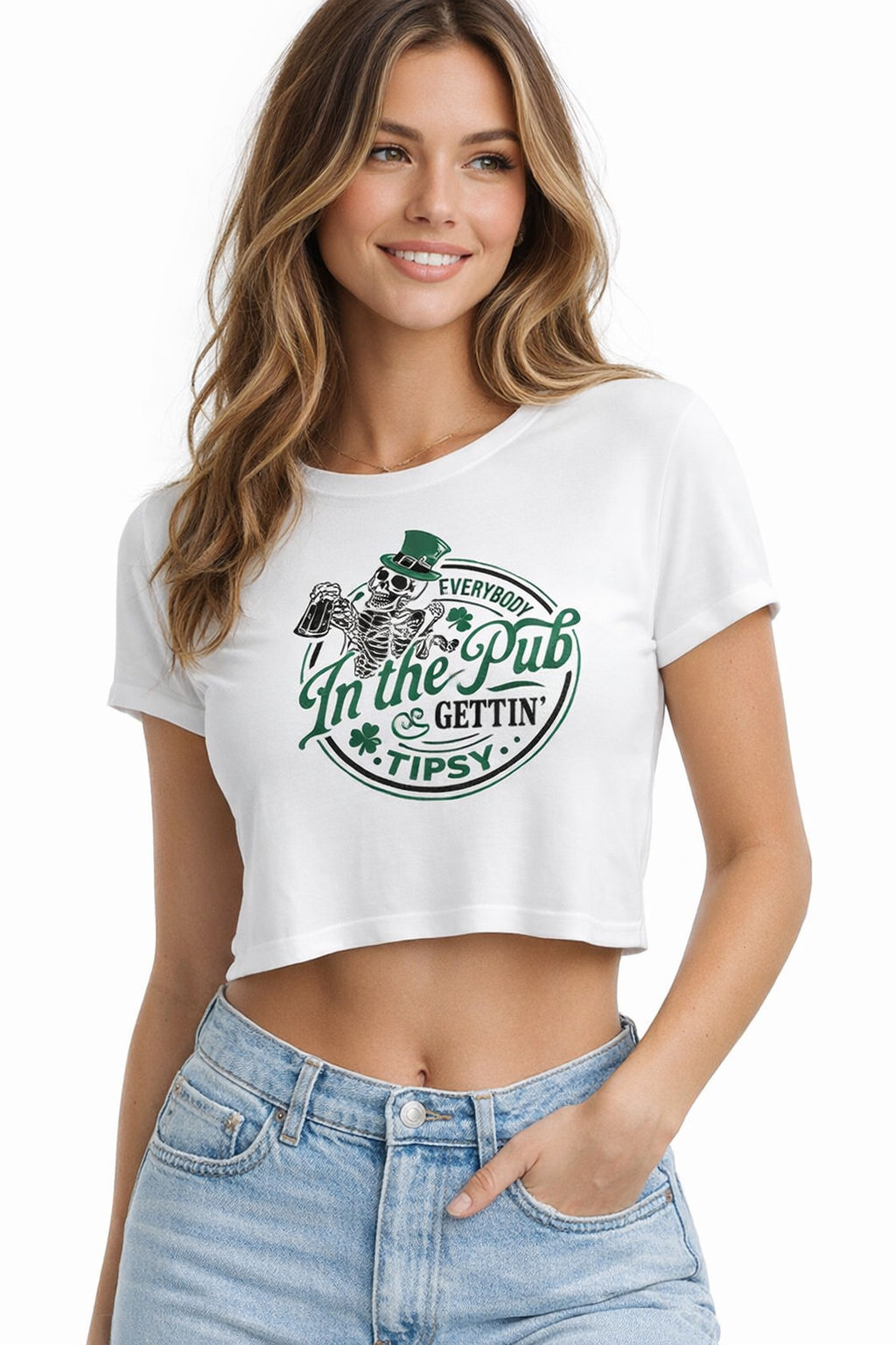 Everybody In the Pub Gettin' Tispy Crop-top